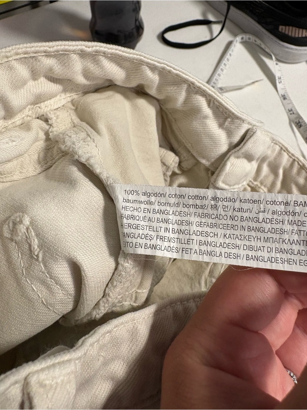 Zara High Rise Mom Fit Denim Shorts Cream Off White Size 2 - Picture 5 of 8